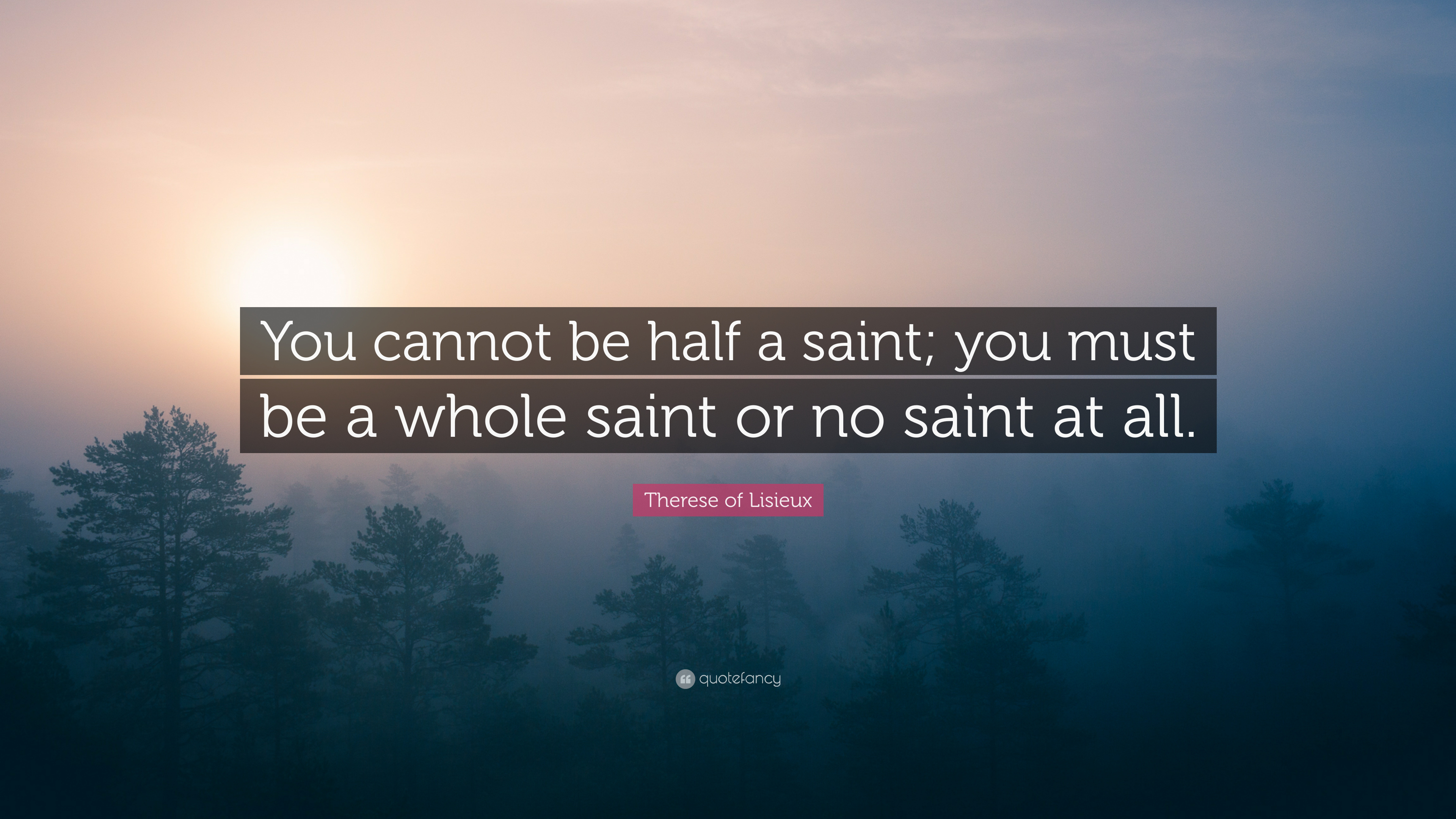 Therese of Lisieux Quote: “You cannot be half a saint; you