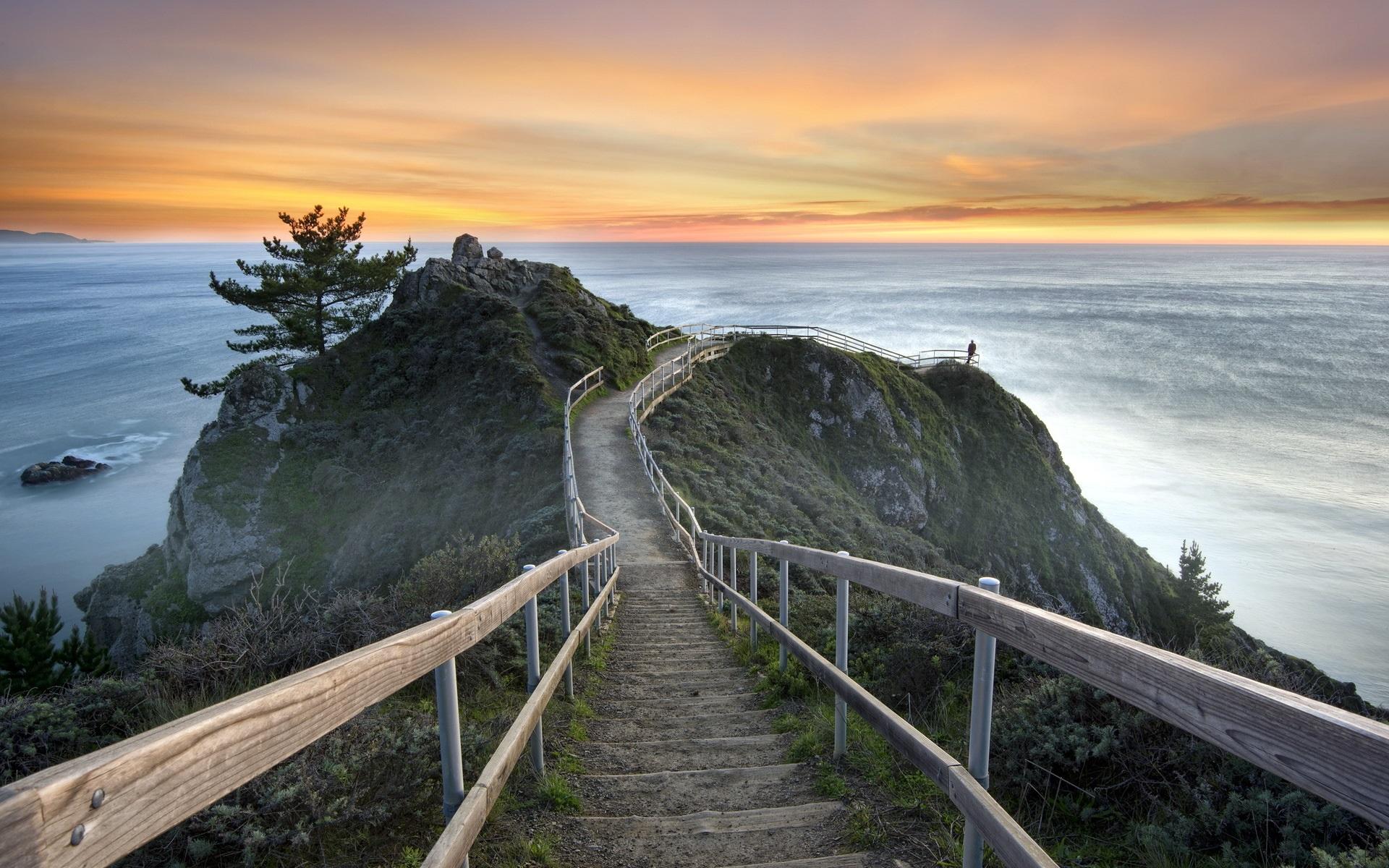 Wallpaper United States, California, Mill Valley, sunset