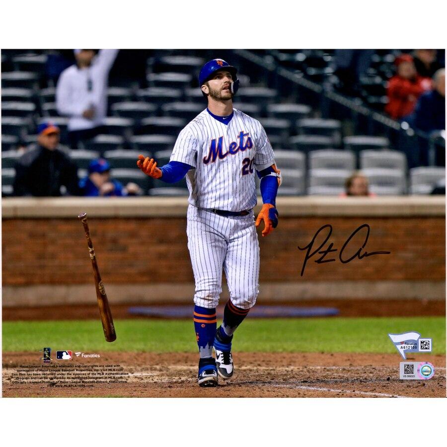Autographed New York Mets Pete Alonso Fanatics Authentic 8 x 10 Bat Drop Photograph