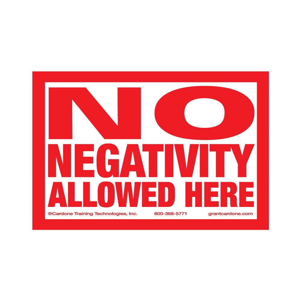 No Negativity Screensaver Cardone Training Technologies