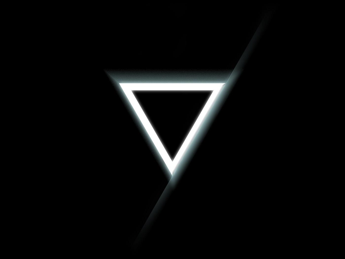 Download wallpaper 1400x1050 triangle, inverted, black