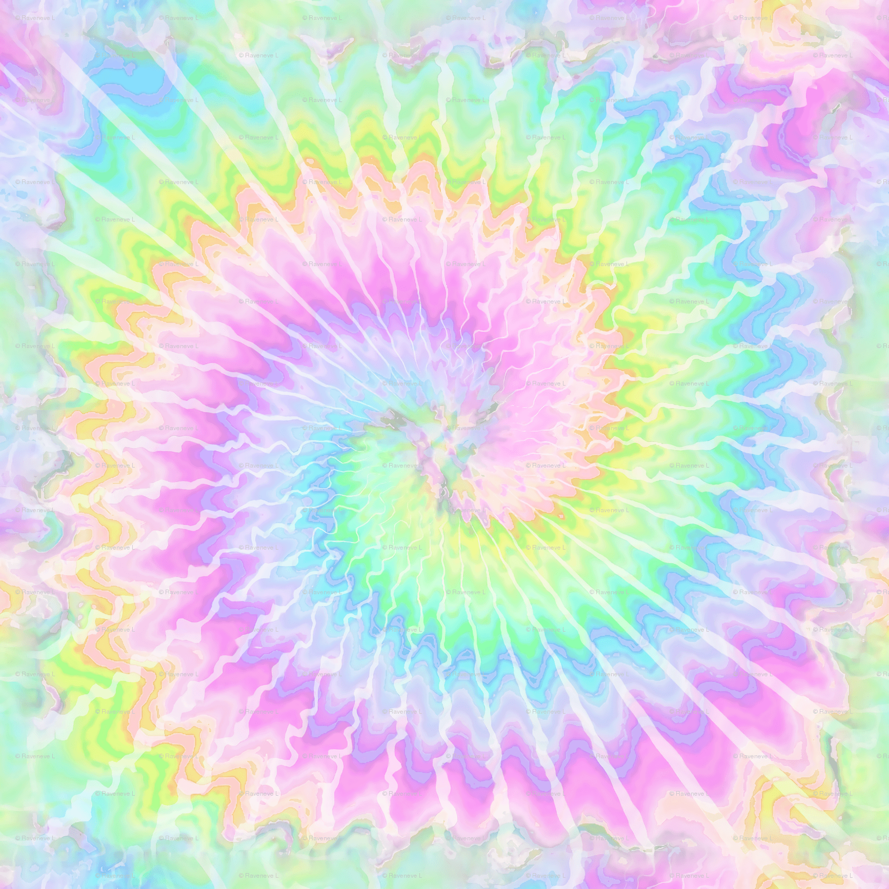 2 Tie Dye Pastel Rainbow Colourful Psychedelic Rave