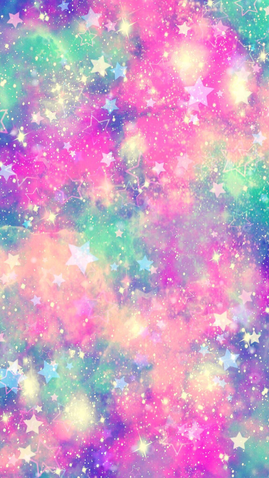 Sparkle Pastel Pink Galaxy Background