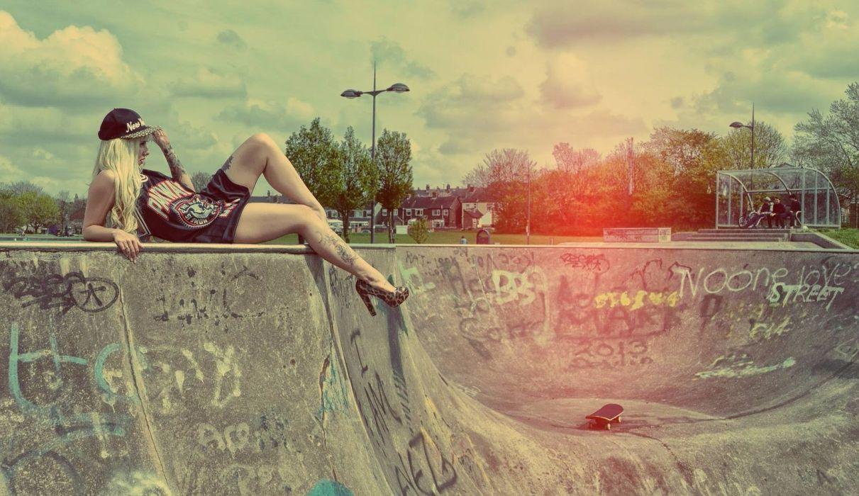 Sport skateboard sensuality sensual girl woman model