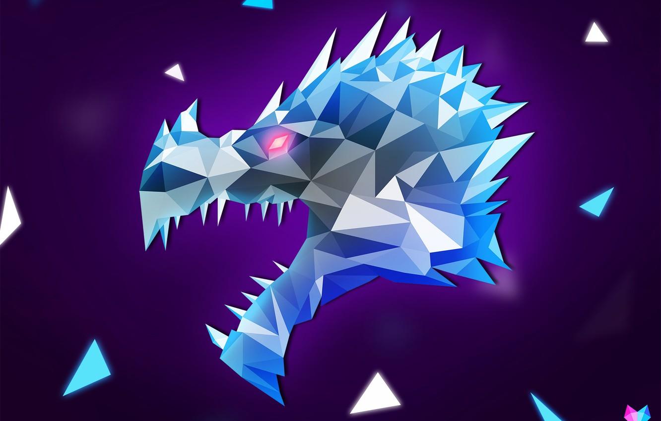 Wallpaper line, dragon, triangles, angle, geometry, Dragon