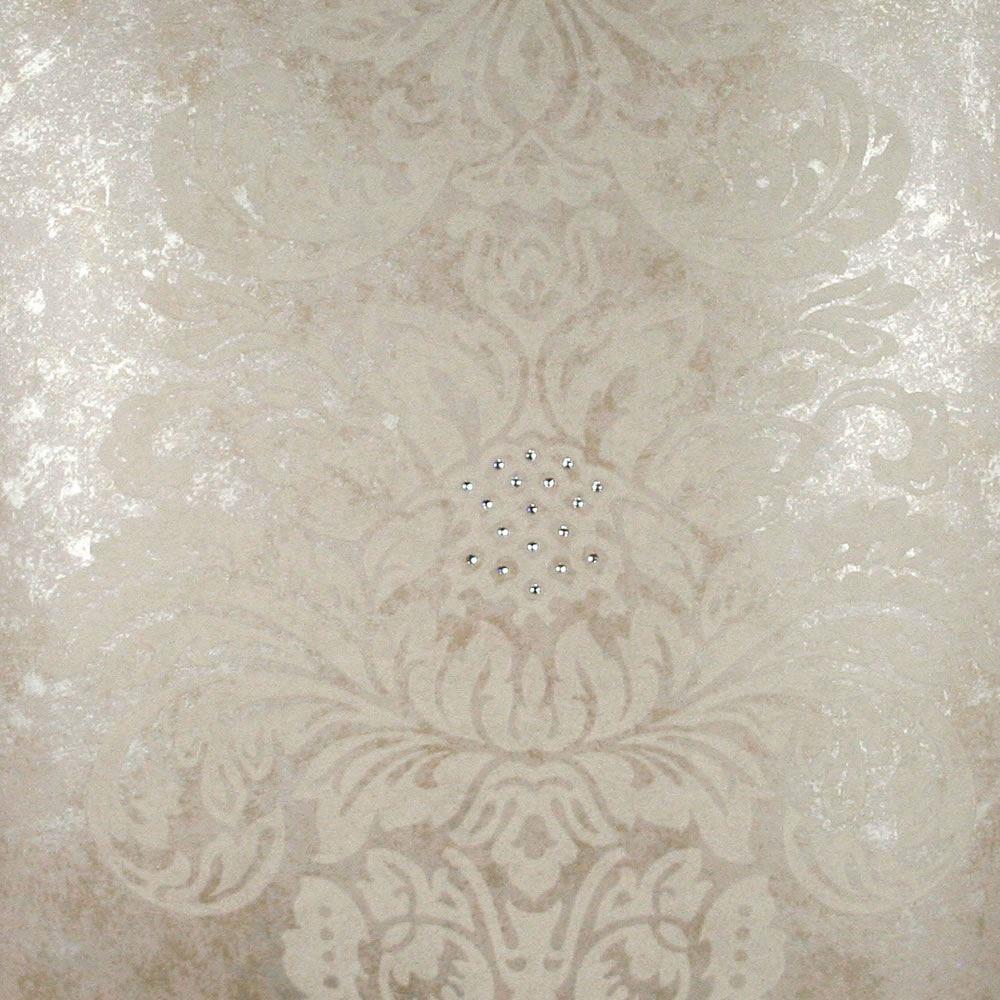 Kandola Damask Crystallized Wallpaper Antique