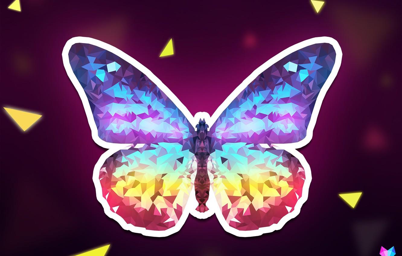 Wallpaper line, butterfly, triangles, angle, geometry