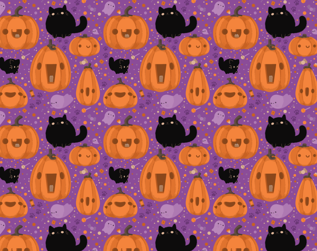 Free Vector  Flat halloween pastel pattern background