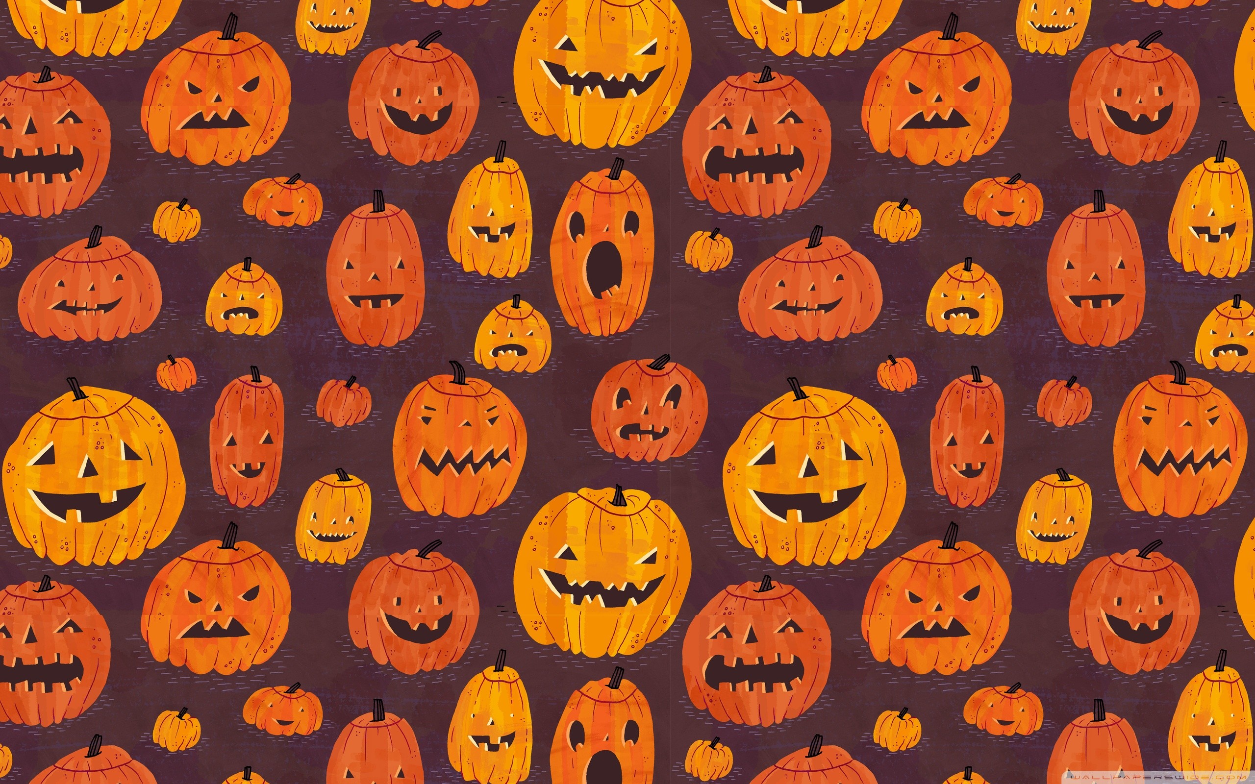 Happy Ghosts Spider Bats Pumpkins Cross Orange Background Cute Halloween  HD wallpaper  Peakpx