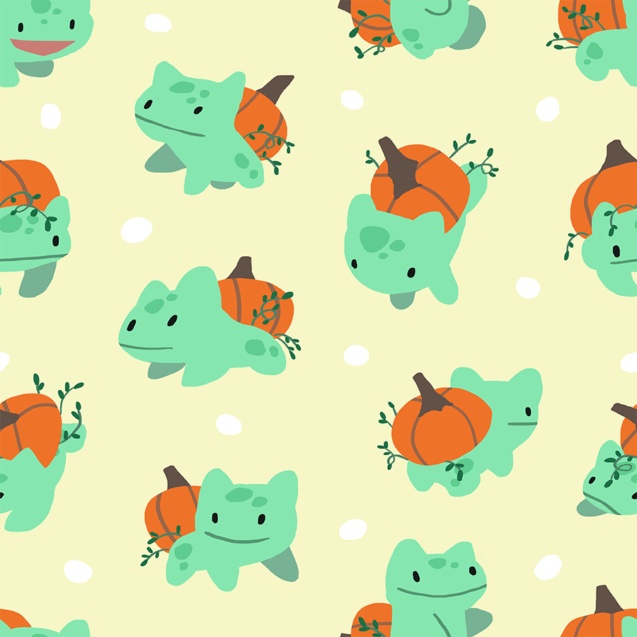 Pumpkin bulba pattern. Free to use!. !personal: aesthetic