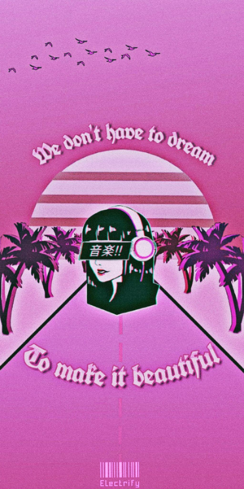 aesthetic vaporwave wallpaper pink