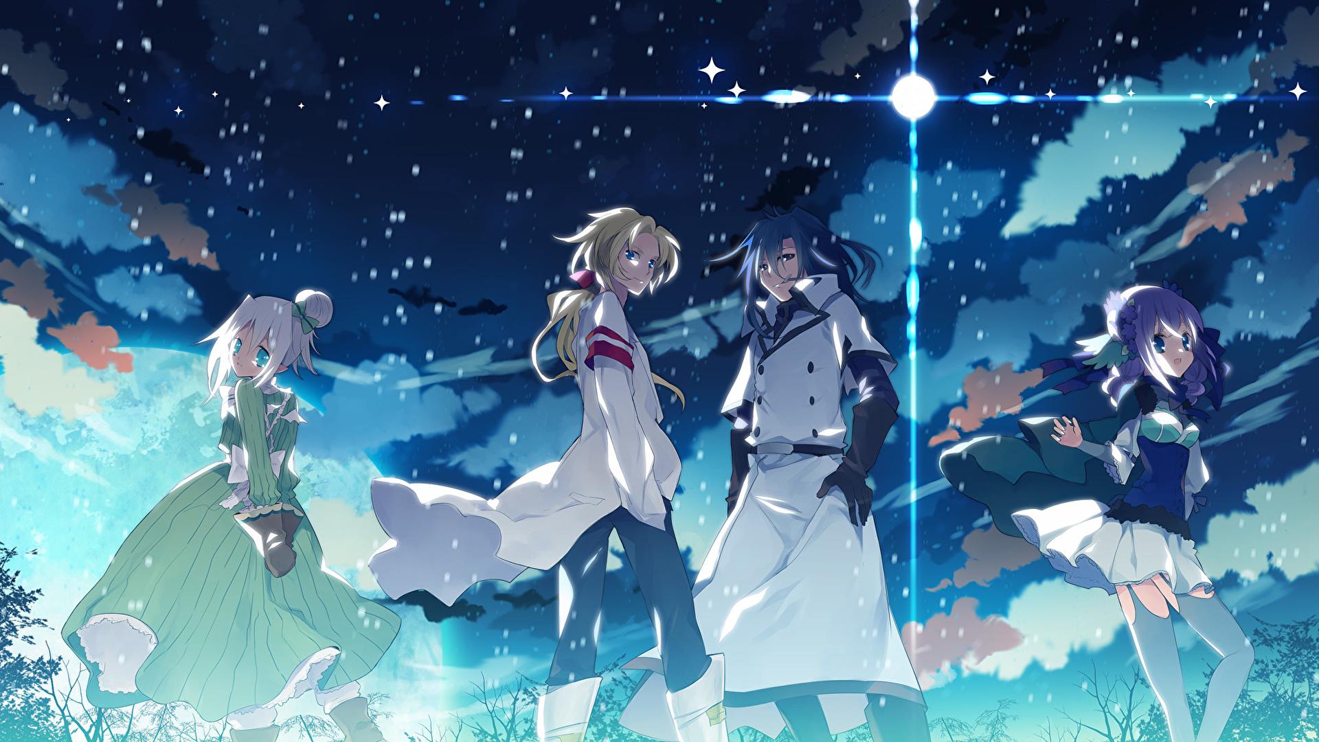 Desktop Wallpaper Young man Girls Anime 1920x1080