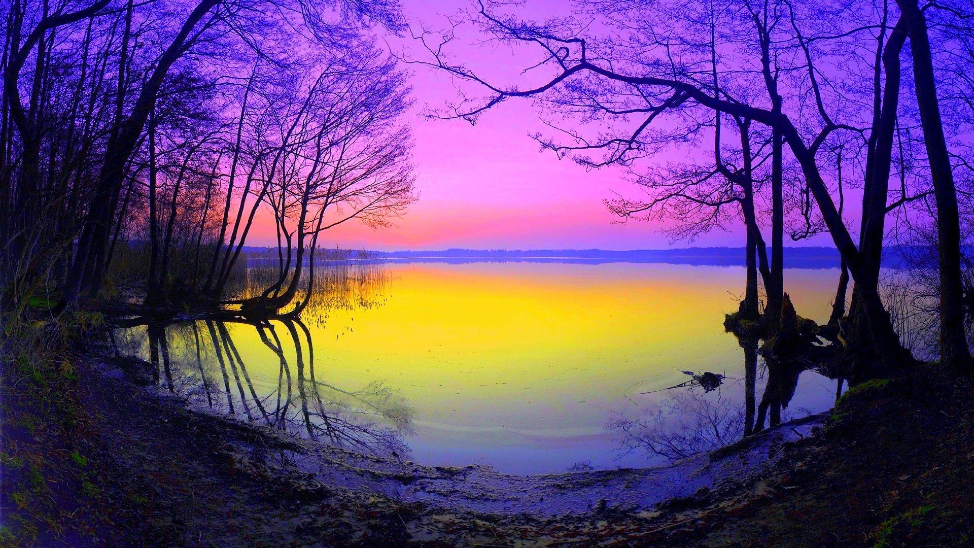 Sunset Lake HD Wallpaper