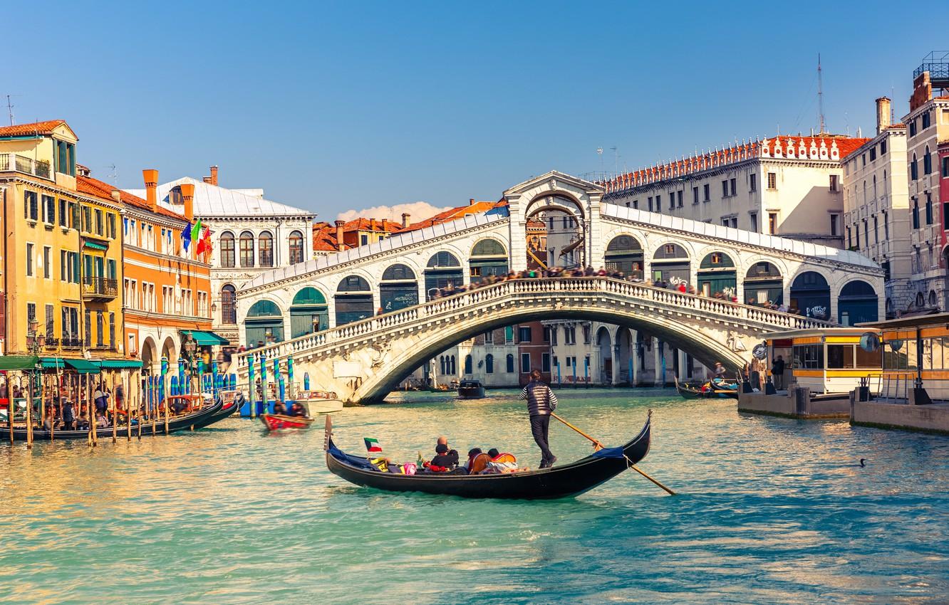 Wallpaper bridge, building, Italy, Venice, channel, Italy, gondola, Venice, The Grand canal, The Rialto Bridge, Grand Canal, The Grand canal, Rialto Bridge image for desktop, section город