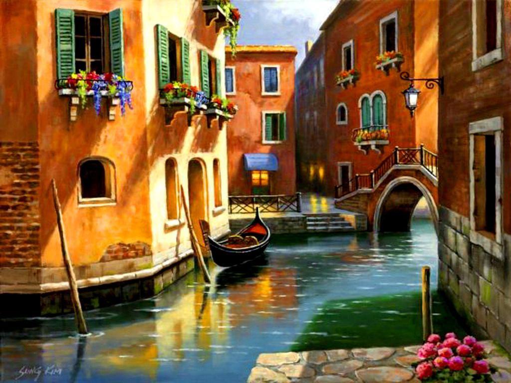 Wallpaper Tags: gondola house art cottage pretty town
