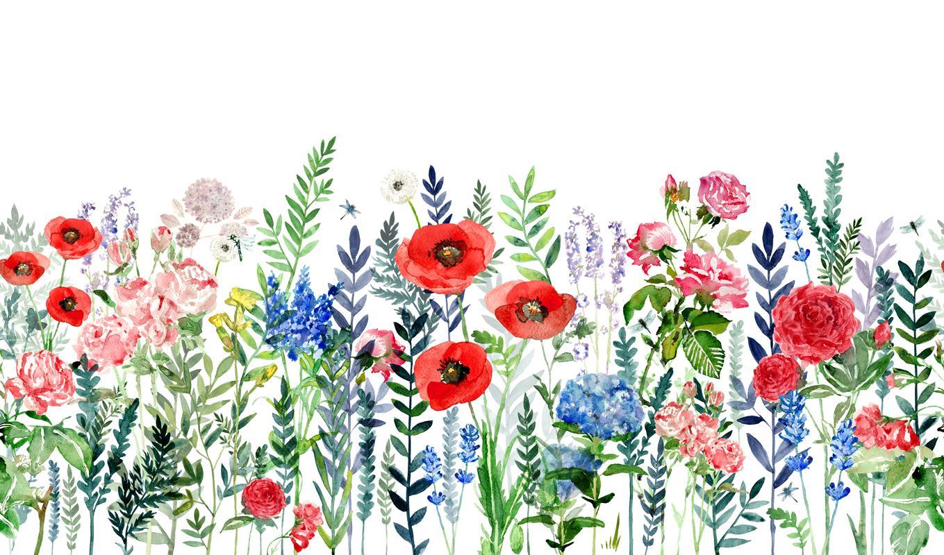 Flower Fields wallpaper designed by Amanda Nordblad. Mr