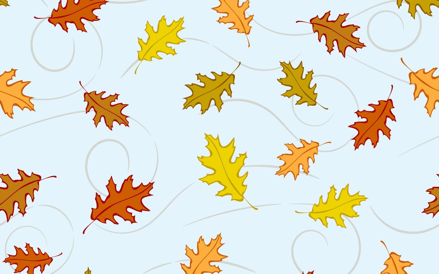 Download wallpaper 1440x900 leaves, autumn, patterns