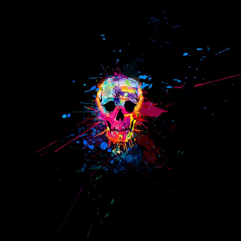 Skull Colorful iPad Wallpaper Free Download