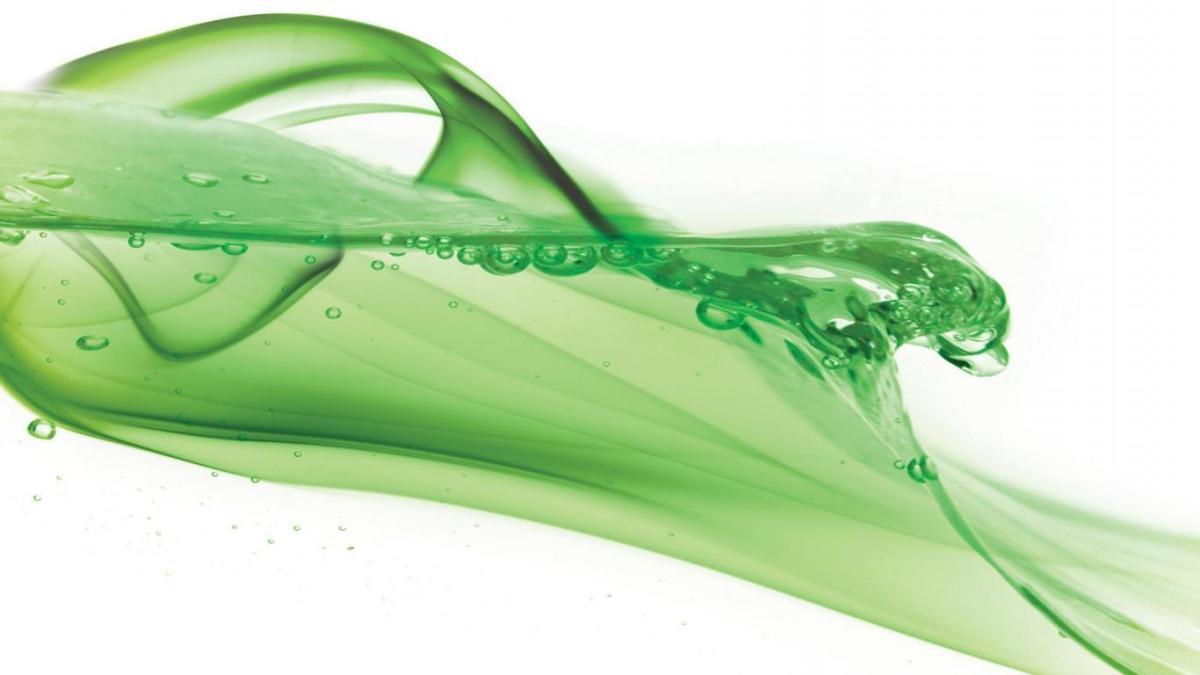 Bright Green Fluid Desktop Wallpaper 1366×768