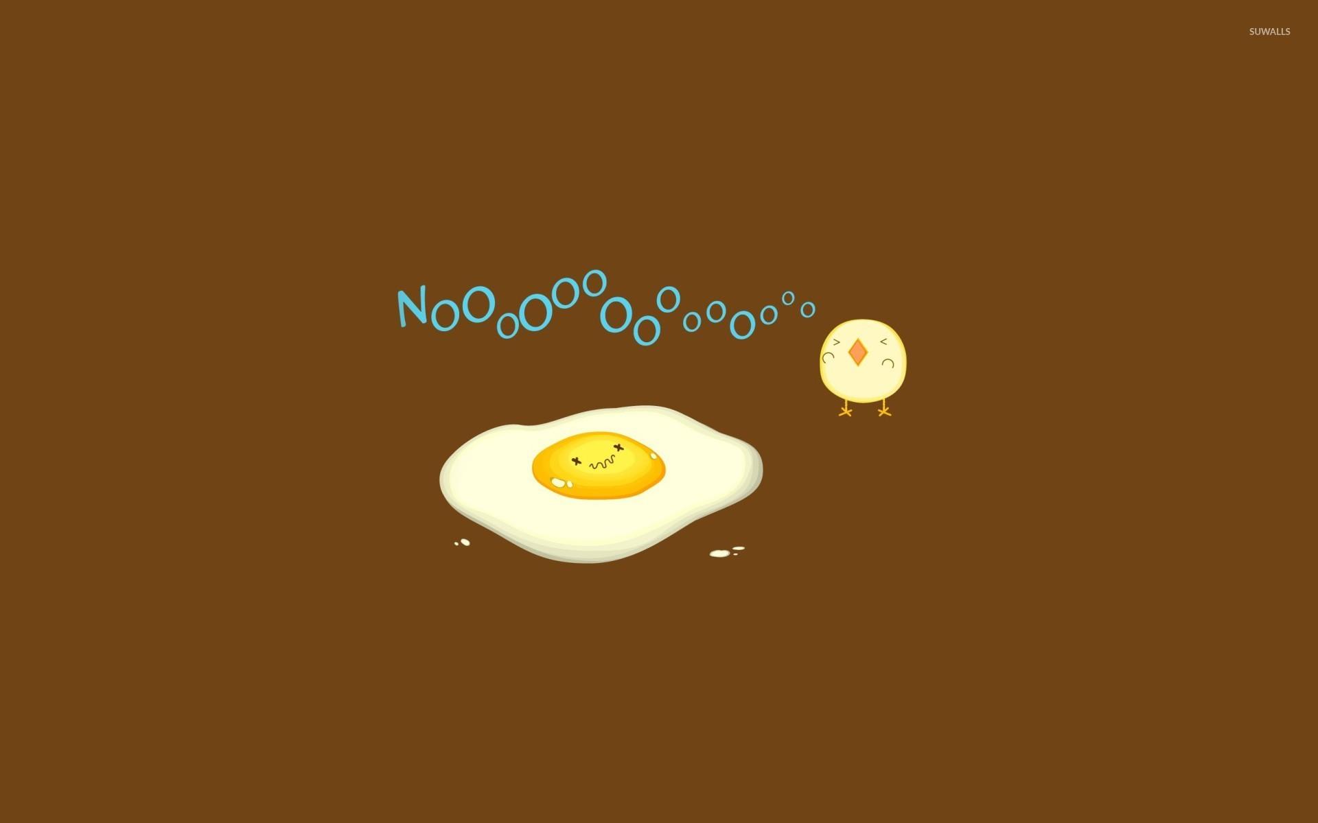 Chick and fried egg wallpaper wallpaper