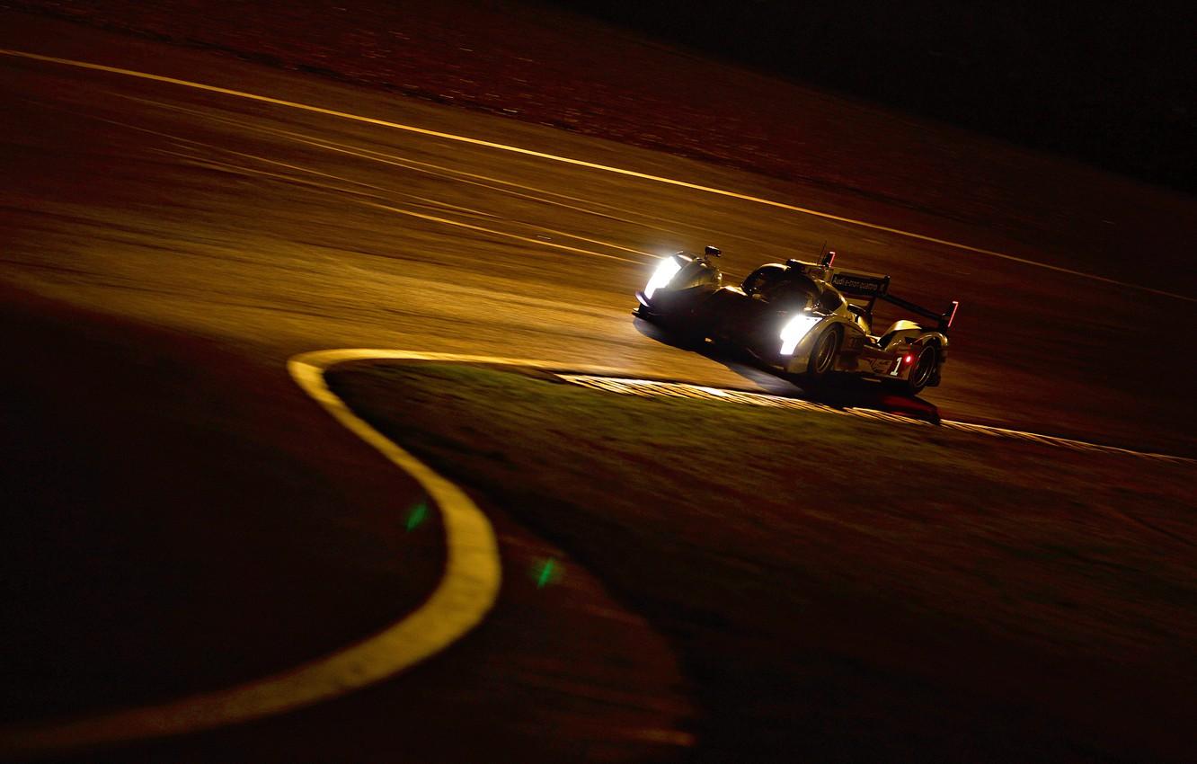 Wallpaper grass, asphalt, light, night, Audi, lights, track