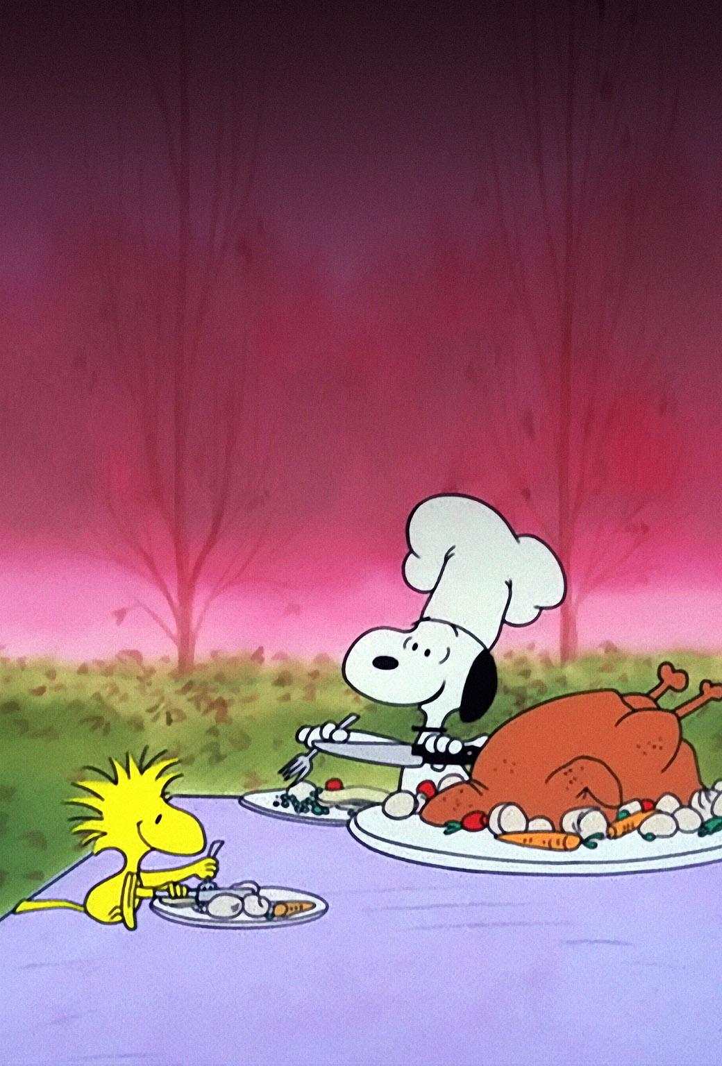 Snoopy and Woodstock Thanksgiving wallpaper
