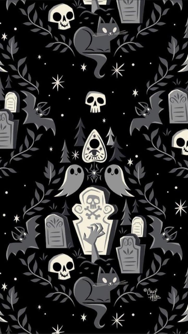 Halloween Seamless Pattern With Black Thin Line Ghost Silhouettes On A White  Background Simple Holiday Vector Illustration Easy To Edit And Customize  Eps 10 Stock Illustration  Download Image Now  iStock