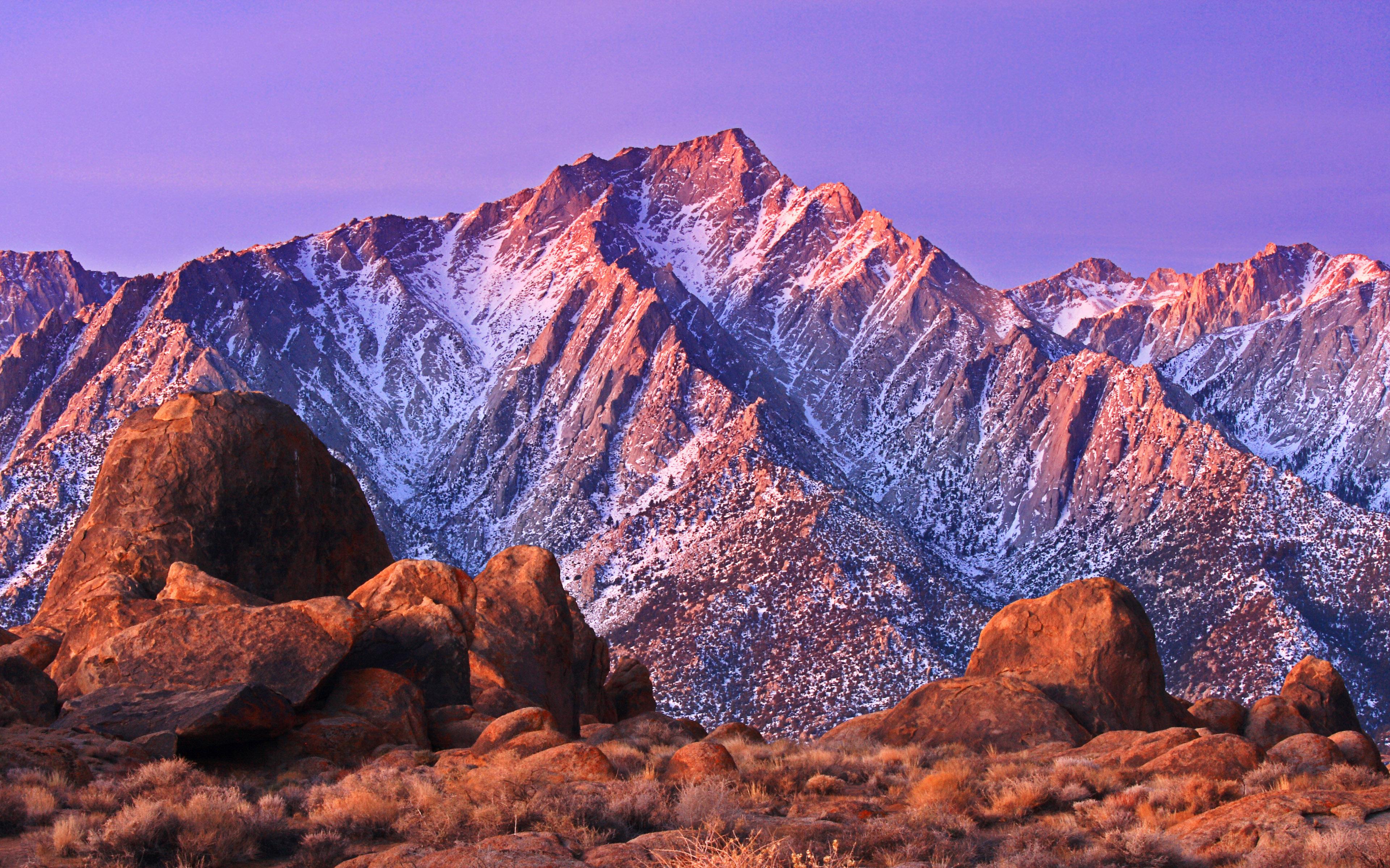 Rocky Mountains Covered With Snow Alabama Hills With Sierra