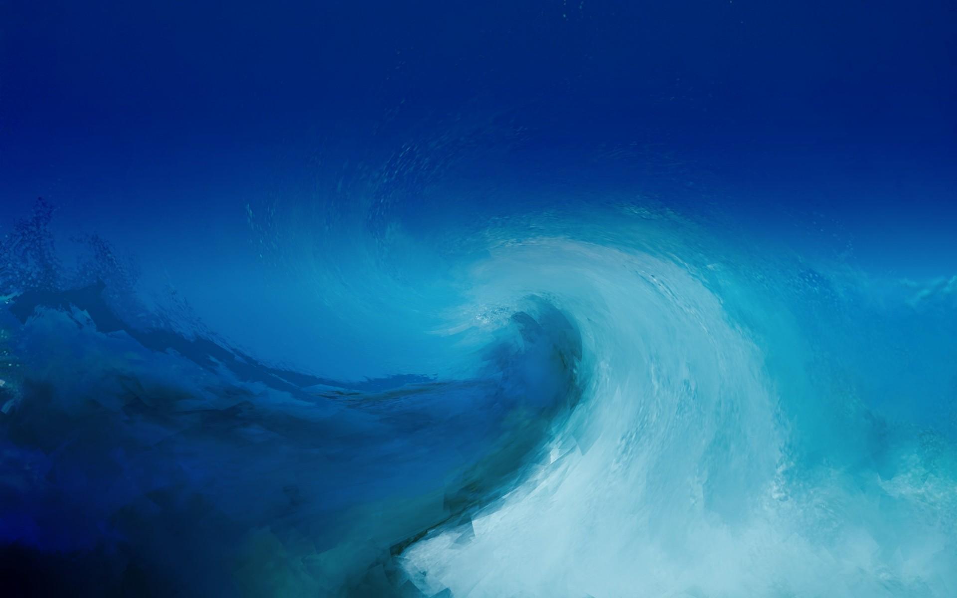 Wave painting texture blue light blue white ocean sea water