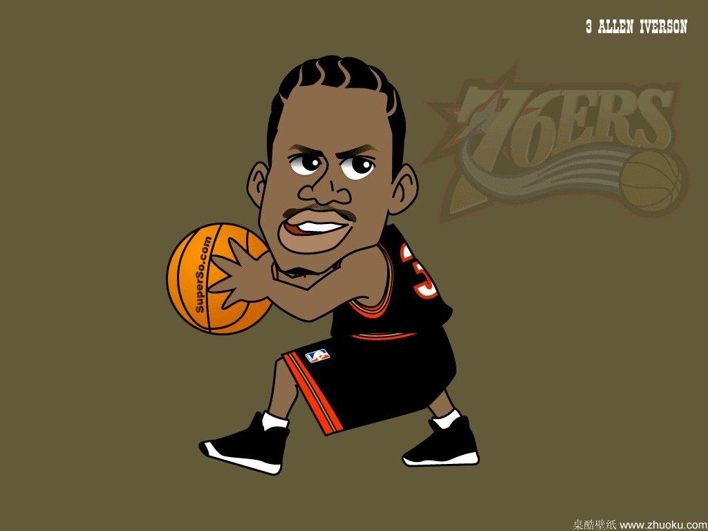 Cartoon Iverson. Cartoon wallpaper, Cartoon pics, Basketball