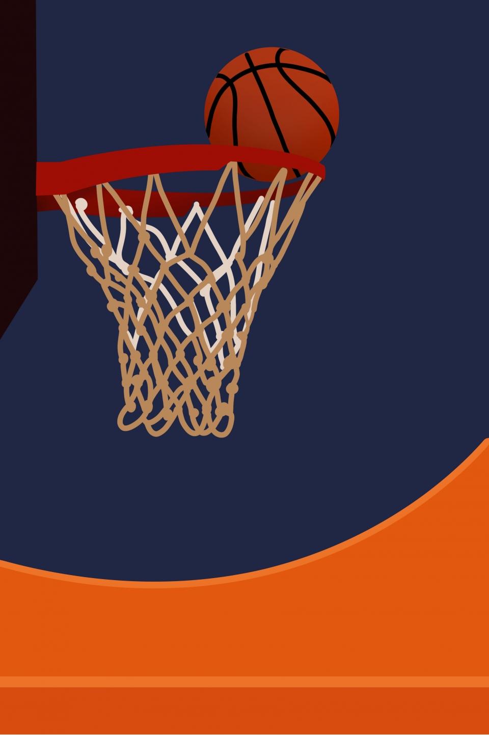 Hand Painted Cartoon Basketball Ball Game Poster Background