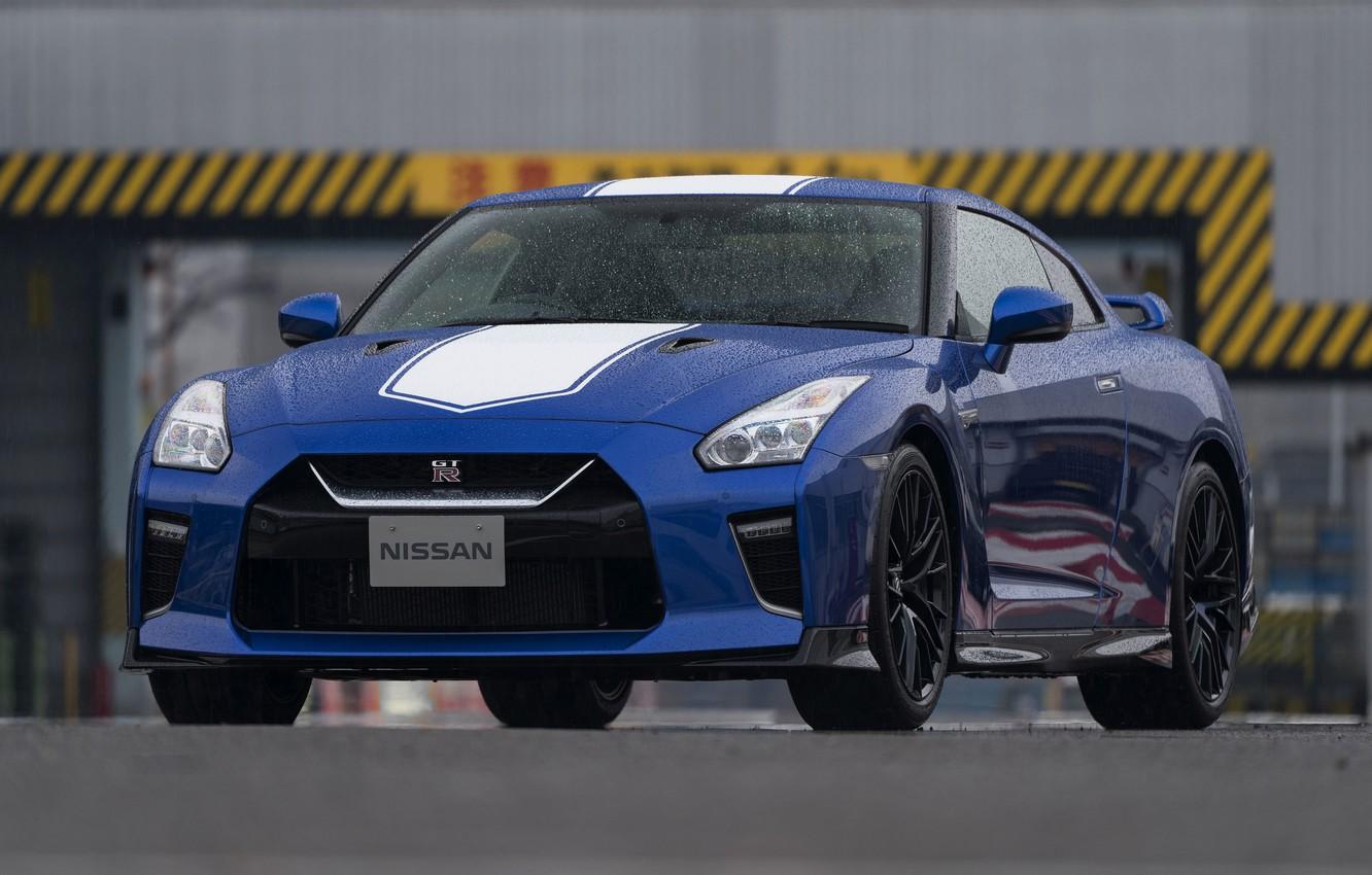 Wallpaper Blue, Nissan, GT R, Dampness, R35, 50th