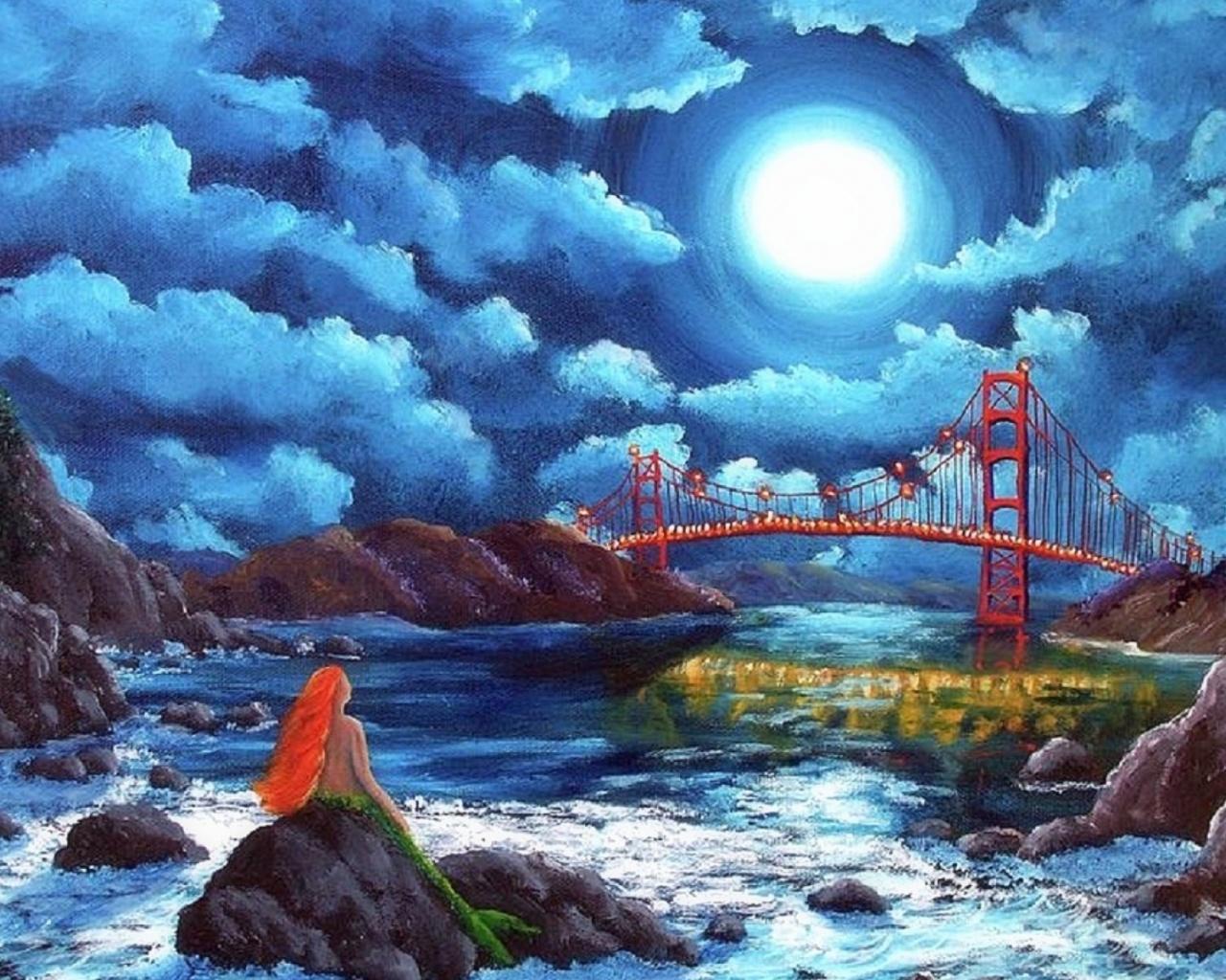 Golden Gate Bridge Mermaid wallpaper. Golden Gate Bridge