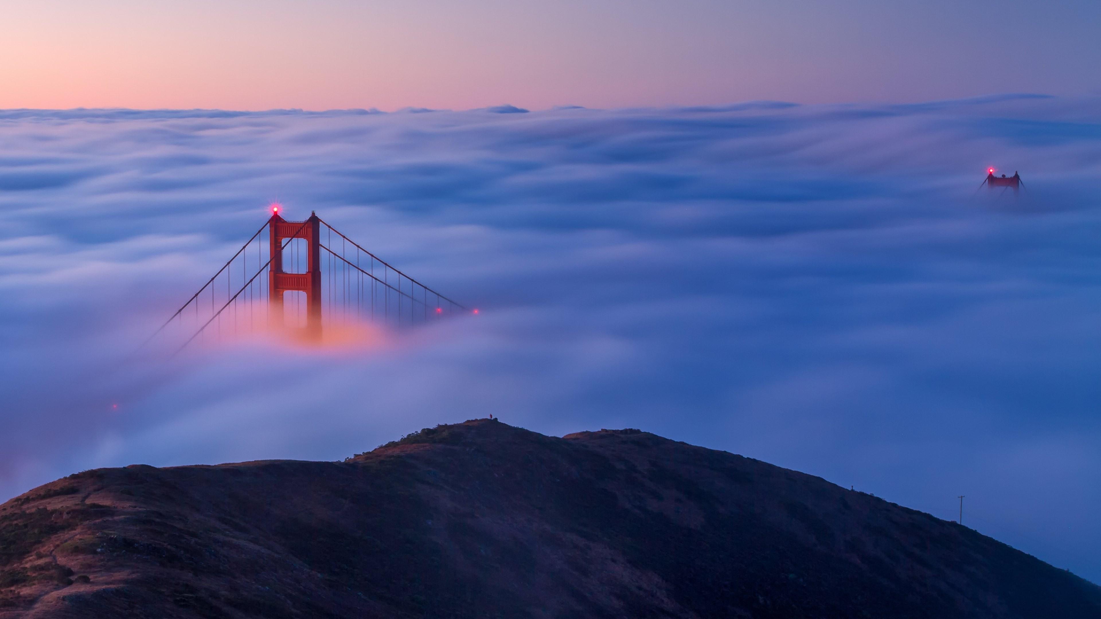 #Golden Gate Bridge, #mist, #landscape, wallpaper