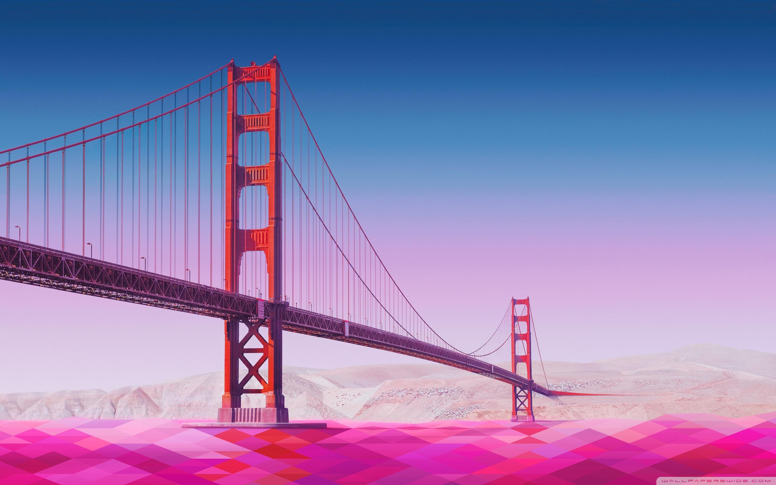 Golden Gate Bridge Landscape Art ❤ 4K HD Desktop Wallpaper