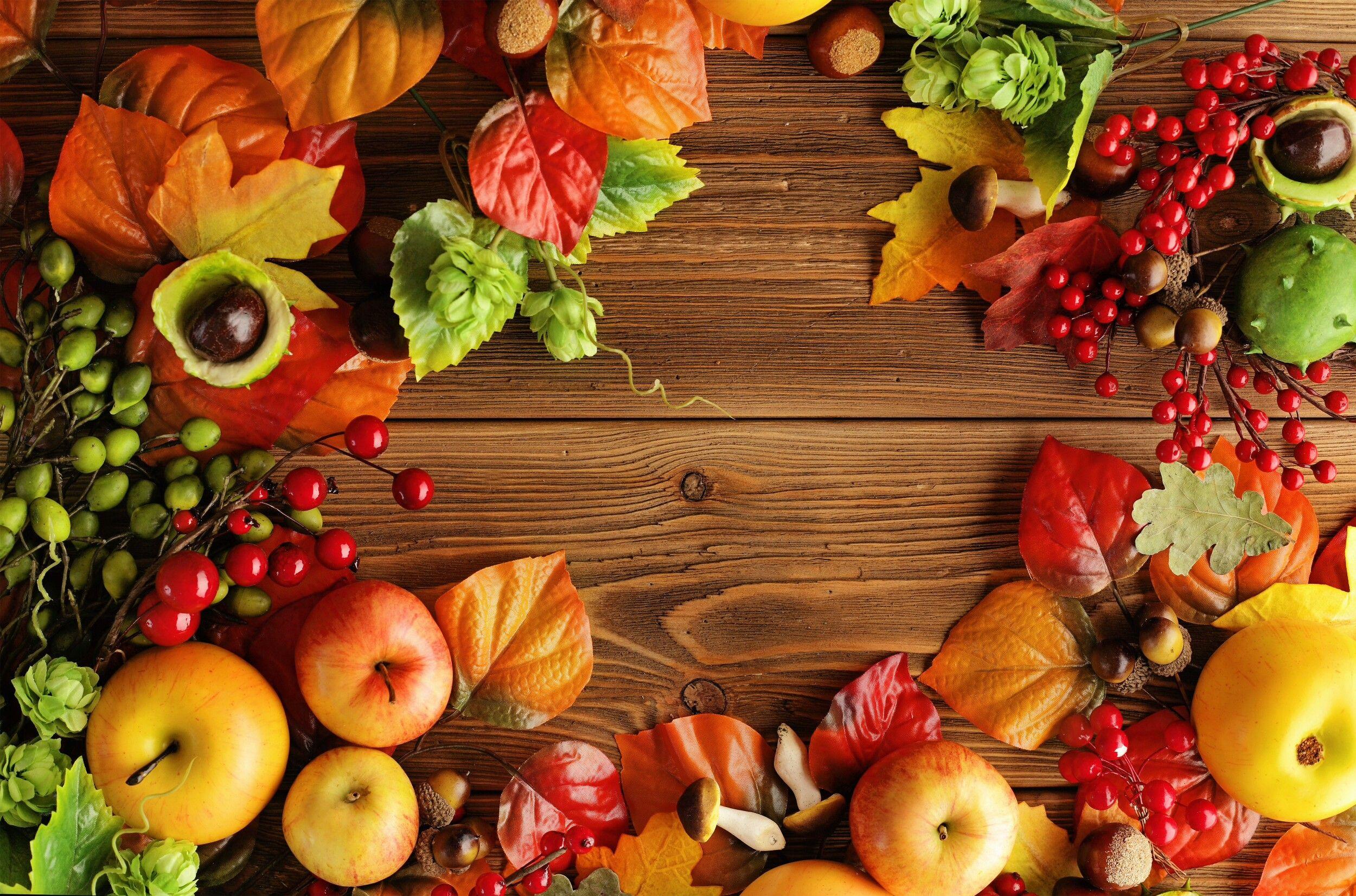 Autumn Wooden Background Fruits HD Wallpaper. Autumn leaves
