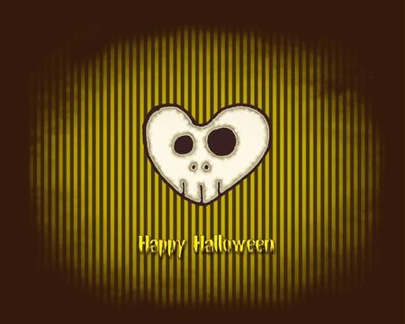 Halloween Skull / Heart & Abstract Background. Heart Wallpaper
