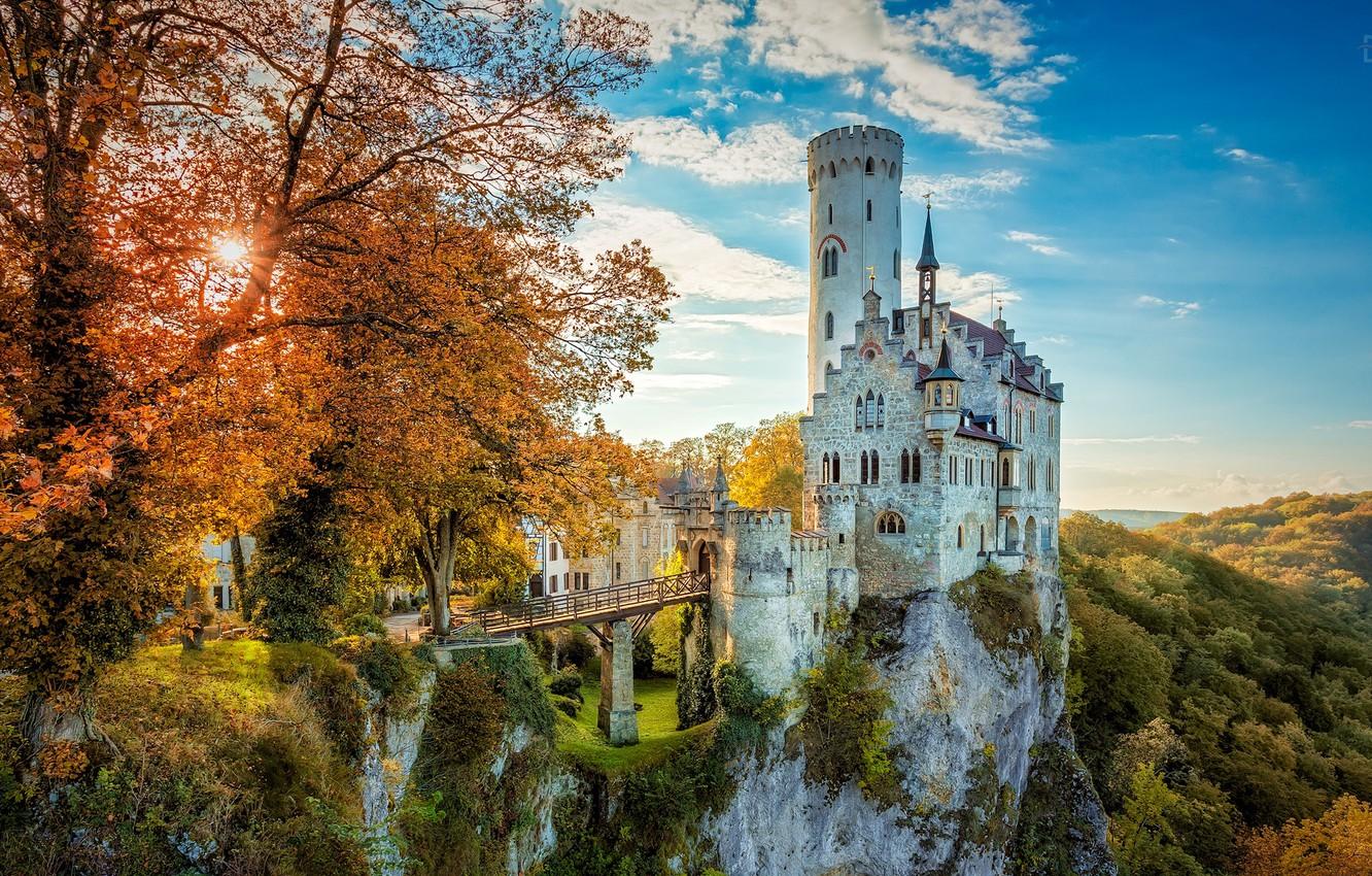 Wallpaper autumn, Germany, October, fairytale castle, Baden
