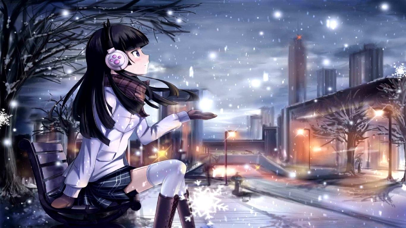 Download Anime Girl Snowfall [4K 60FPS] Wallpaper Engine
