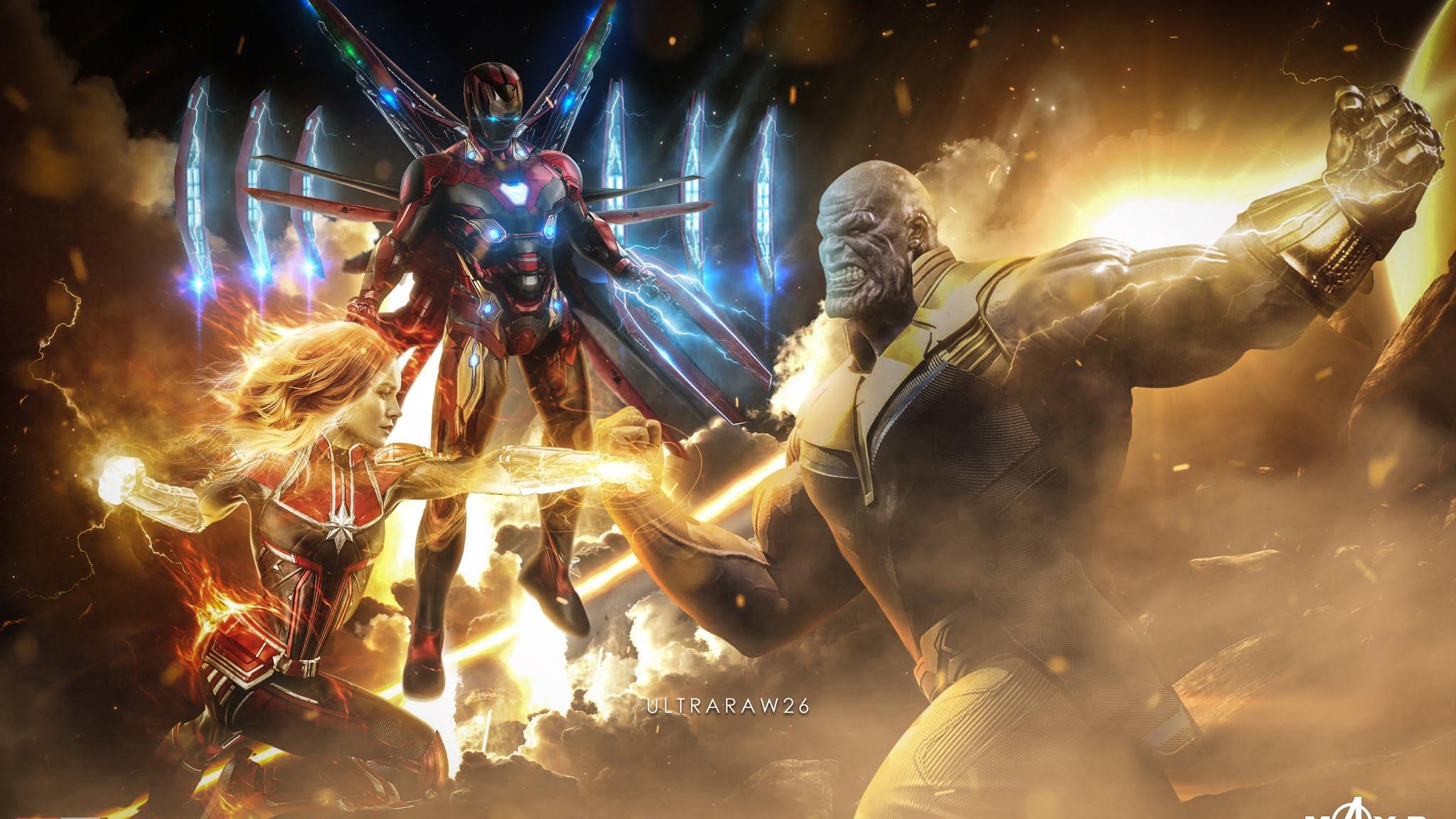 Captain Marvel Thanos Iron Man