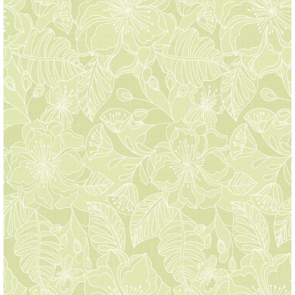 Toulouse Lime Floral Wallpaper Sample