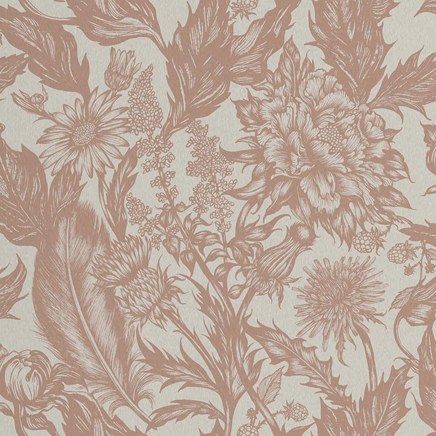 Crown Wallcoverings Alexis Floral Rose Gold Wallpaper M1380