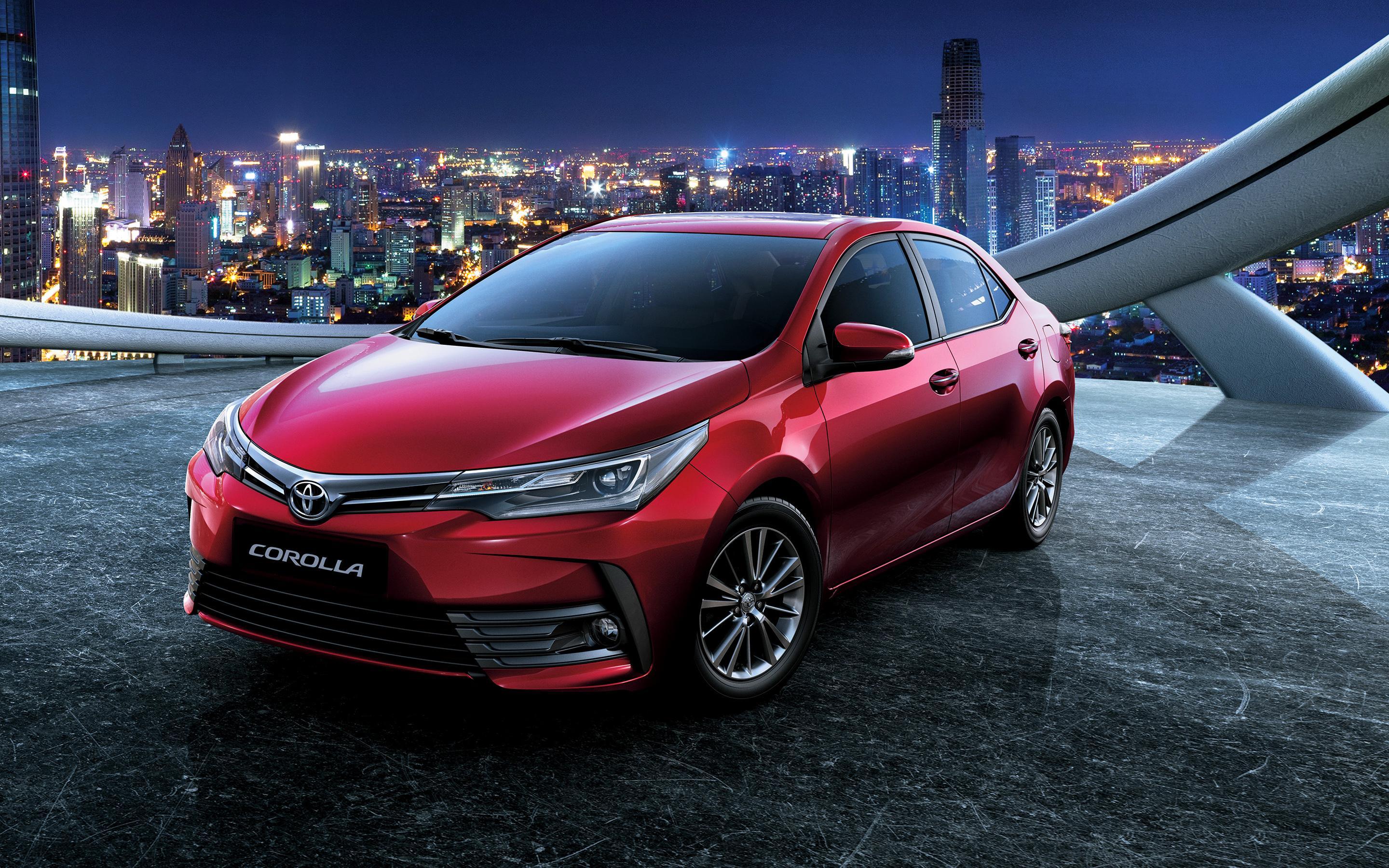 Download wallpaper Toyota Corolla, 2018 cars, night, red