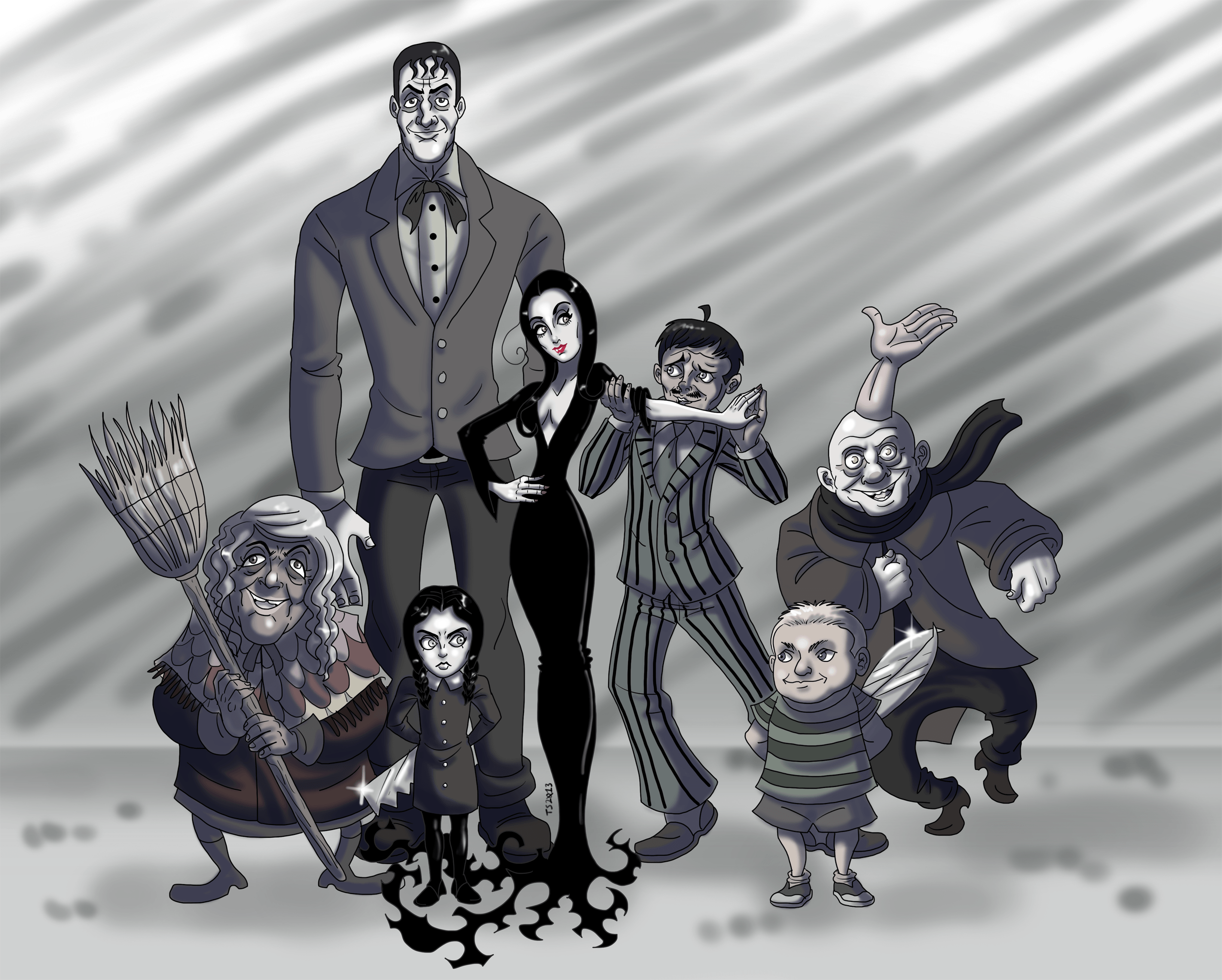 Cartoon Addams Family Wallpaper