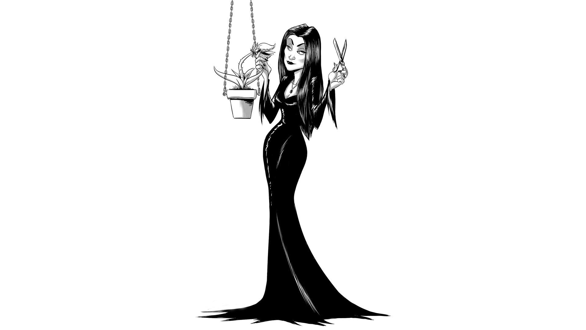 Morticia Addams Addams Family Wallpaper