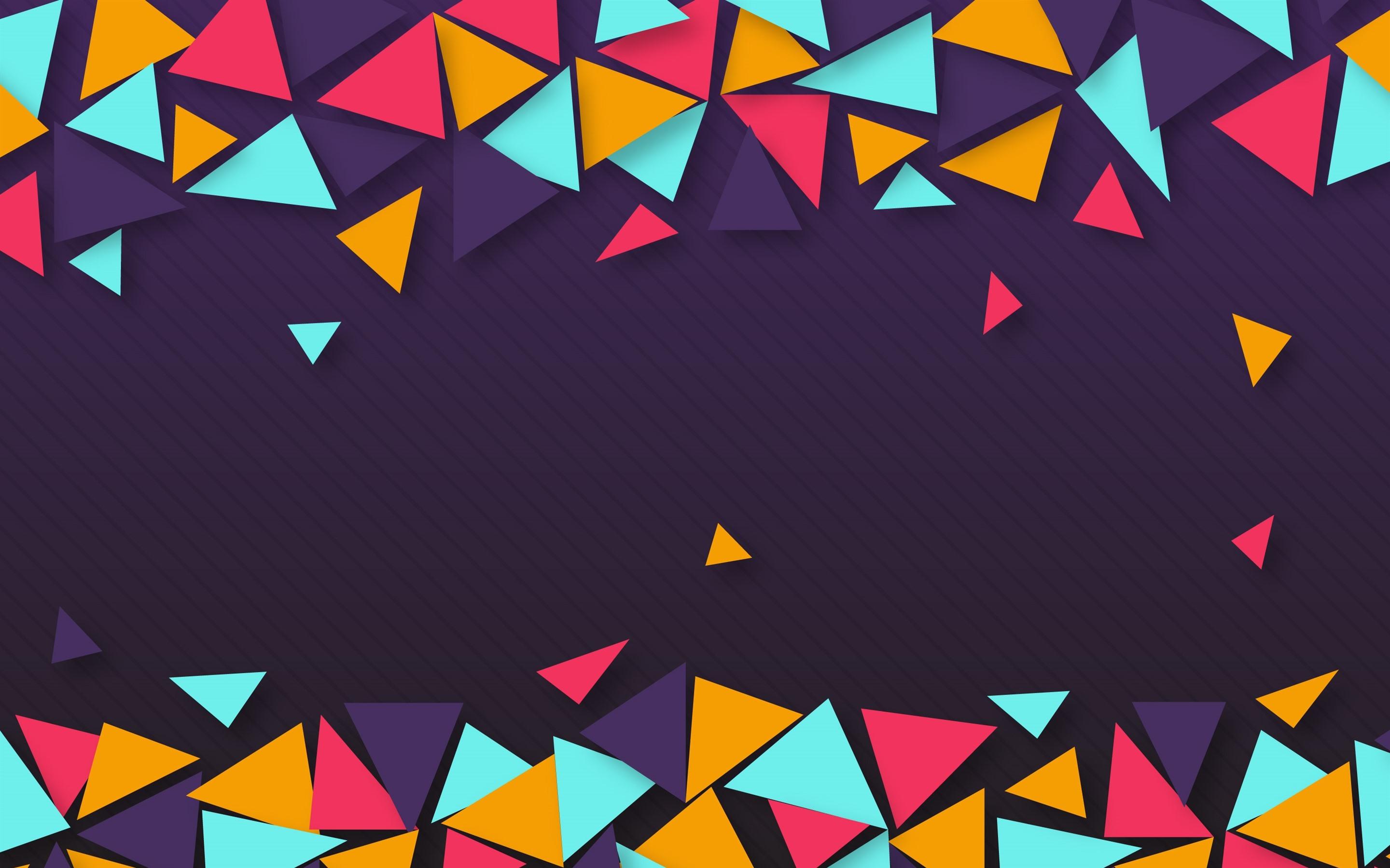 Wallpaper Colorful triangle, geometric, abstract 2880x1800