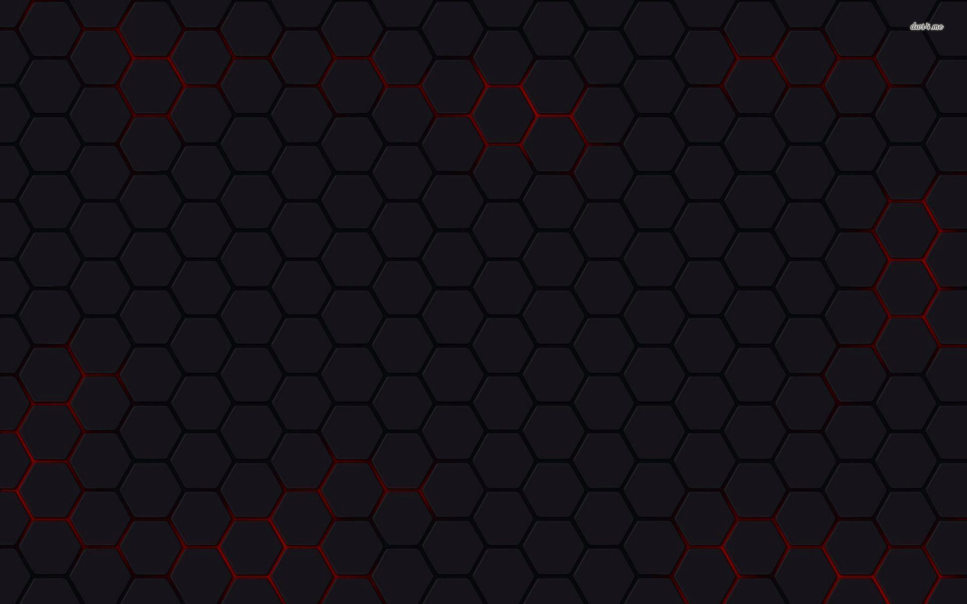 Black and red hexagon pattern wallpaper