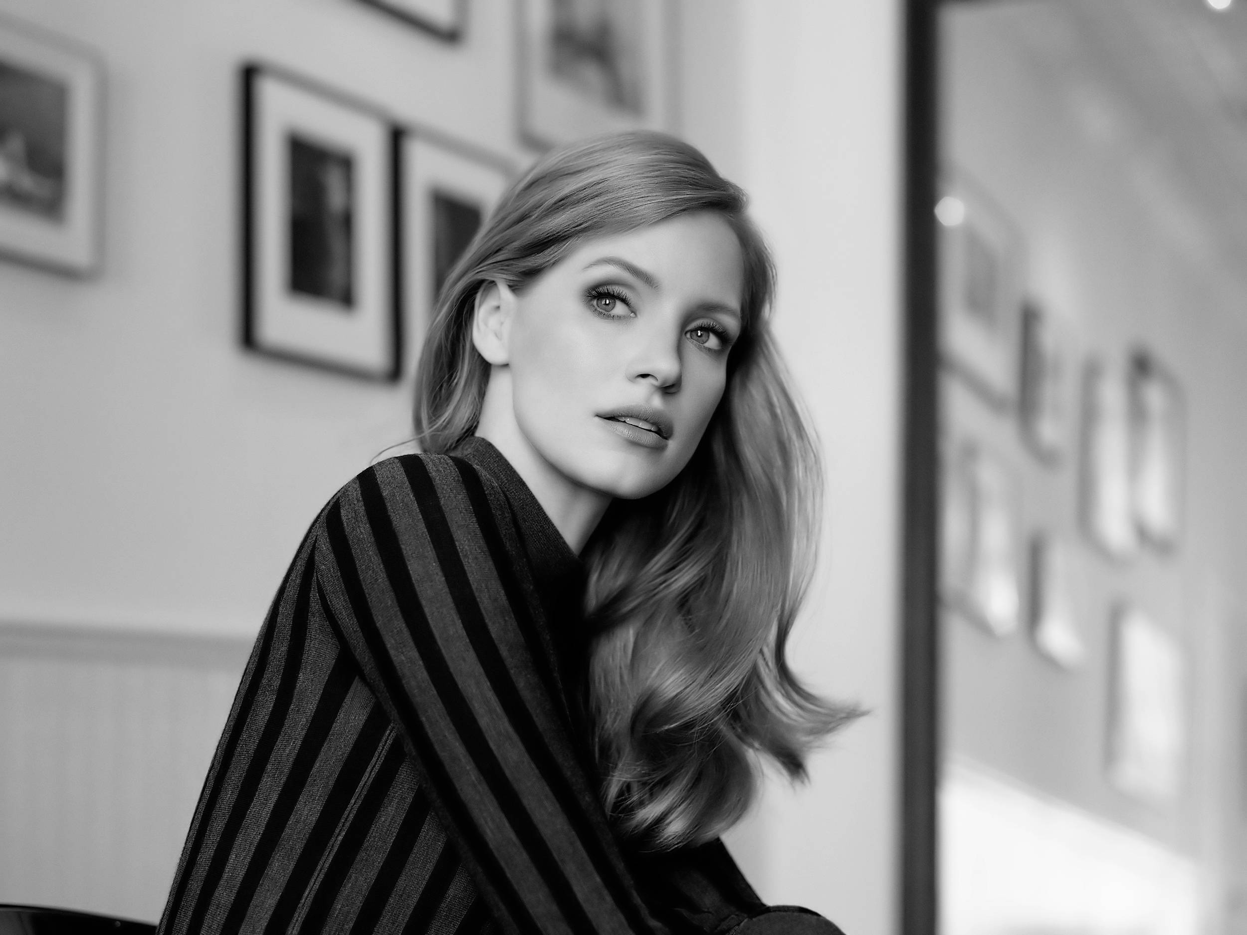 Monochrome Jessica Chastain 5kn HD Wallpaper