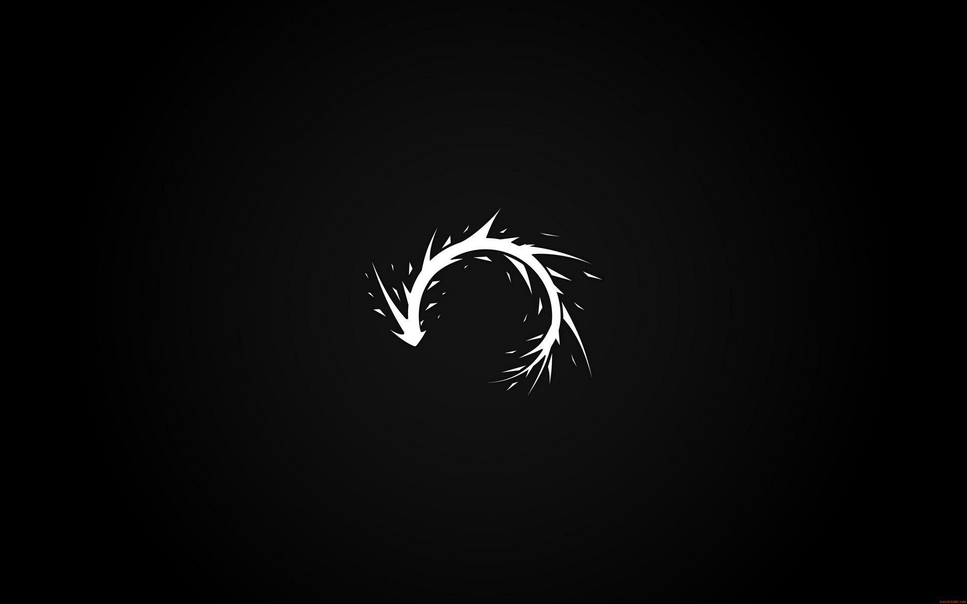 Dragon minimalism black abstract. HD Image