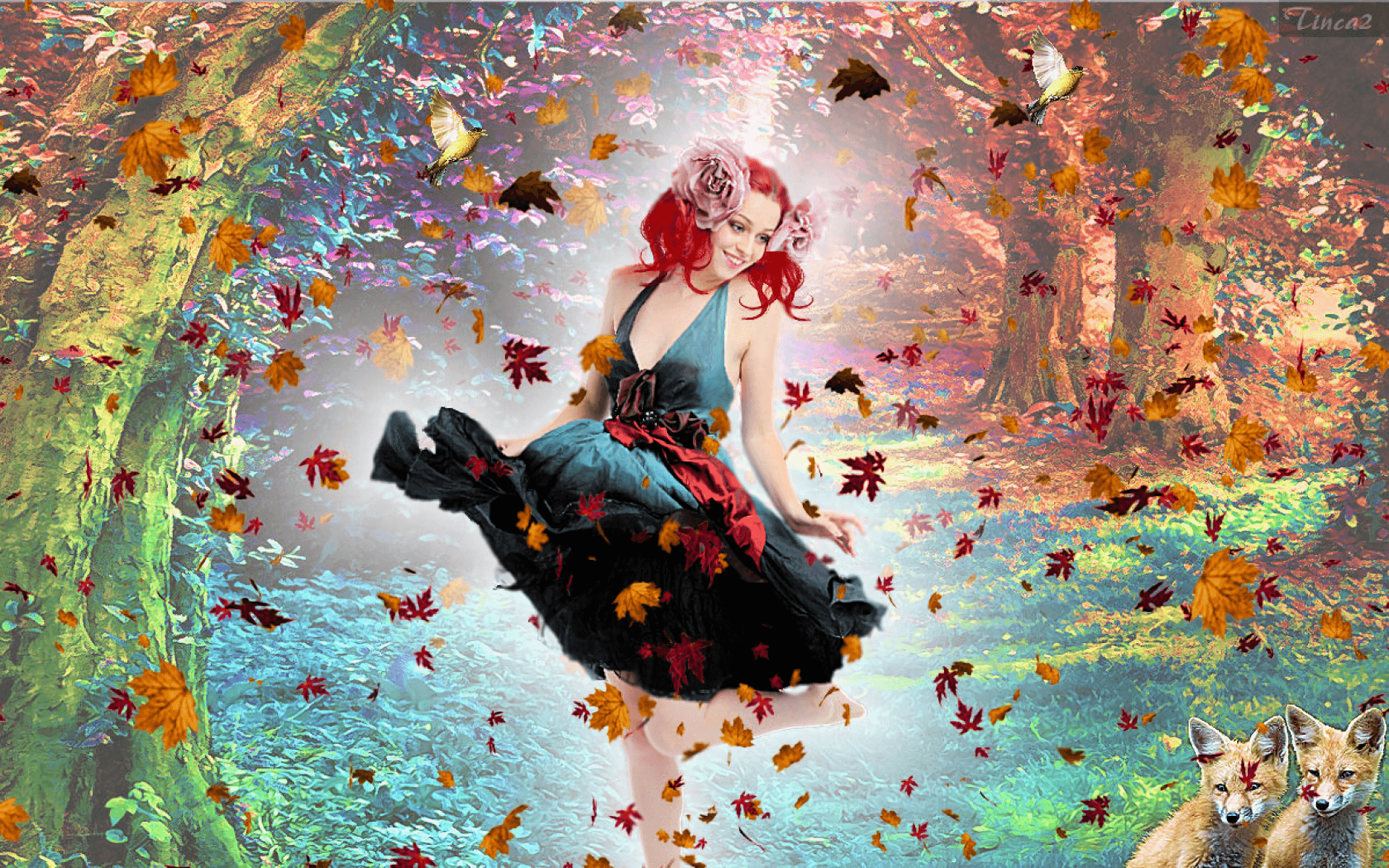 Autumn Fantasy Girl HD Wallpaper. Background Image